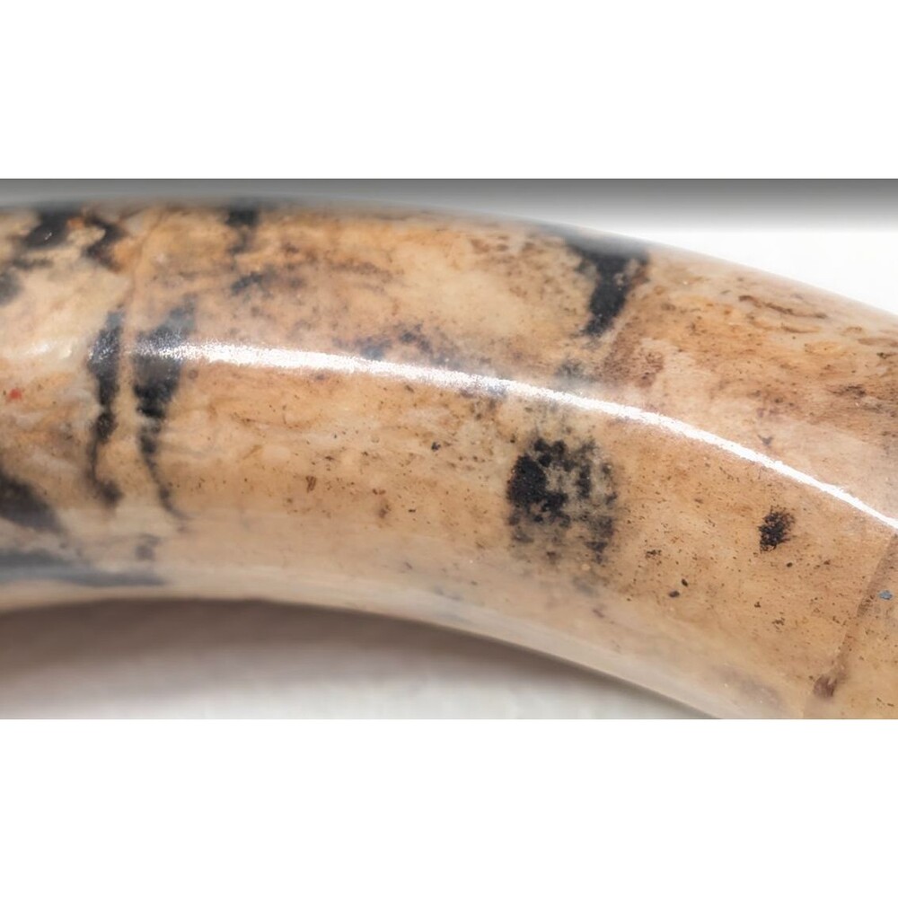Vintage Tiger Sponge Coral Bangle Bracelet Natural Brown Cream Black Chunky 34g - Picture 8 of 16